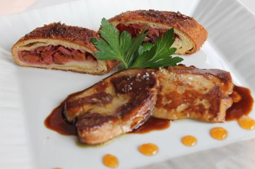 Recette de La Cheneaudiere : Choucroute nouvelle, fruits d'automne et foie gras de canard poelé